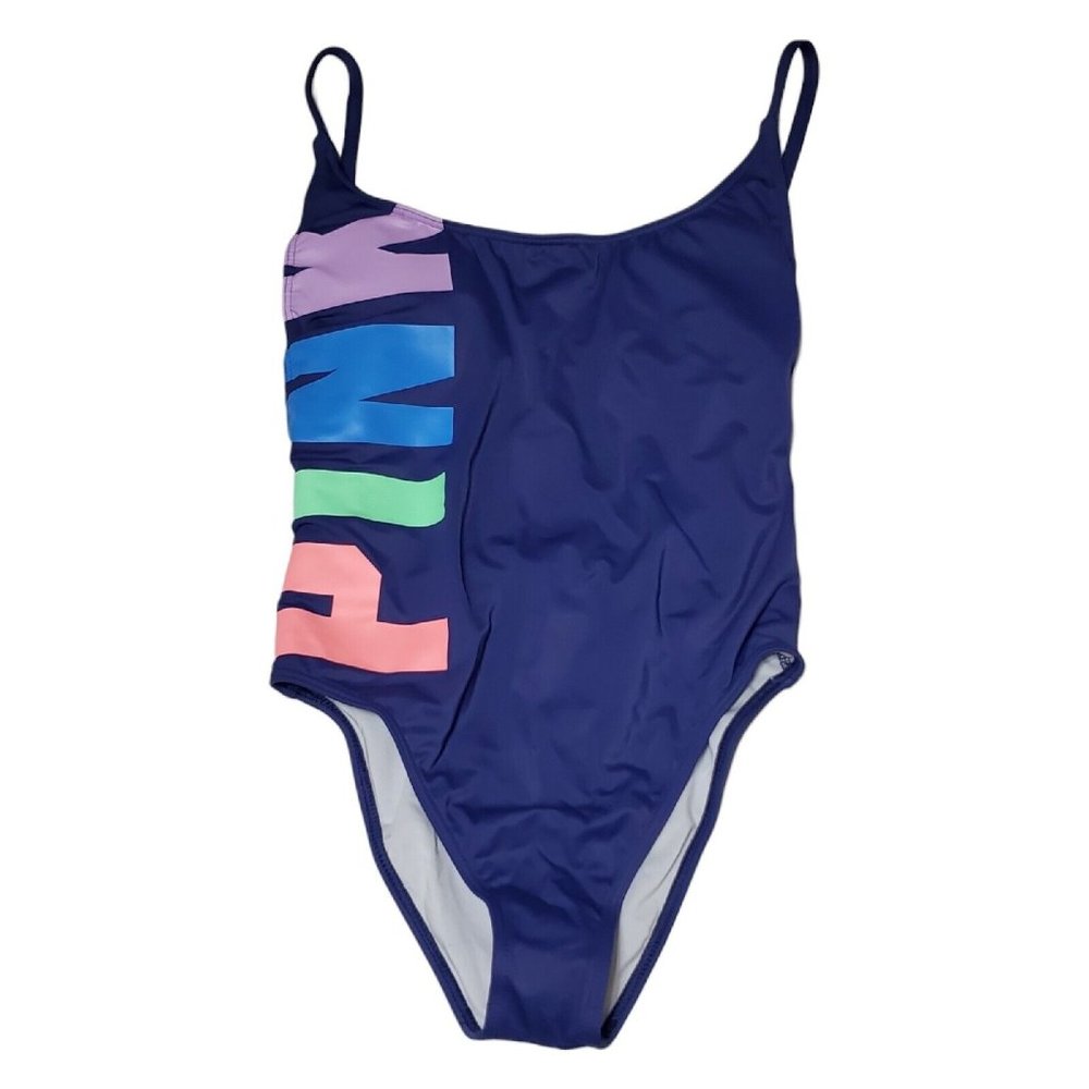 Pink : Victoria's Secret Navy One-Piece Swimsuit with Multicolor Logo